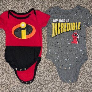 Disney Pixar Incredibles Baby onesie set, 3-6m